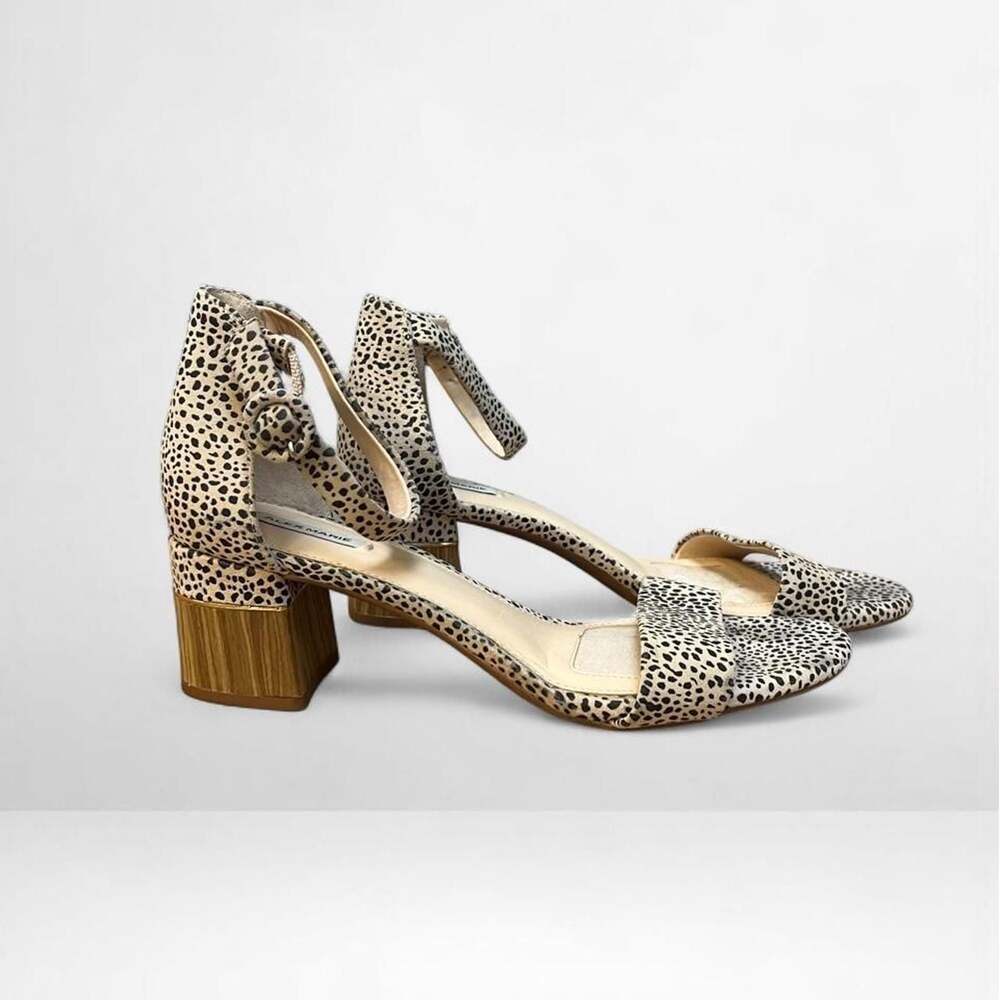 Alex Marie Cheetah Print Block Heel Ankle Strap Sandals